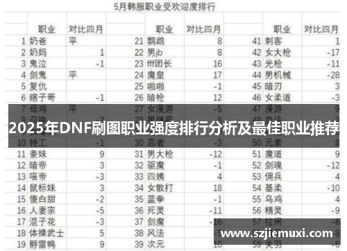 2025年DNF刷图职业强度排行分析及最佳职业推荐